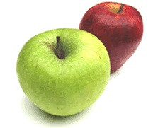 Picture of green and red apples