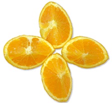 four slices of orange